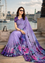 Soft Pure Georgette Digital Print Saree - Image 4
