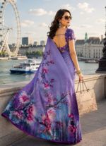 Soft Pure Georgette Digital Print Saree - Image 5
