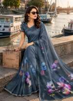 Soft Pure Georgette Digital Print Saree - Image 4