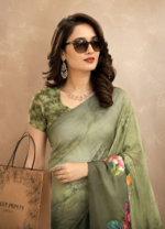 Soft Pure Georgette Digital Print Saree - Image 2