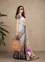 Soft Pure Georgette Digital Print Saree - Image 3