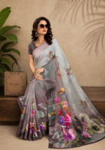 Soft Pure Georgette Digital Print Saree - Image 4