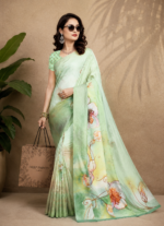 Soft Pure Georgette Digital Print Saree - Image 3