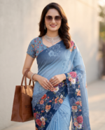 Soft Pure Georgette Digital Print Saree - Image 2