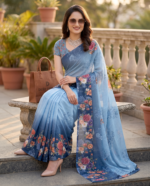 Soft Pure Georgette Digital Print Saree - Image 3