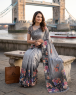 Soft Pure Georgette Digital Print Saree - Image 3