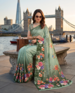 Soft Pure Georgette Digital Print Saree - Image 3