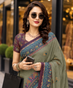 Soft Pure Georgette Digital Print Saree - Image 2