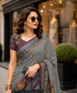 Soft Pure Georgette Digital Print Saree - Image 2