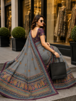 Soft Pure Georgette Digital Print Saree - Image 4