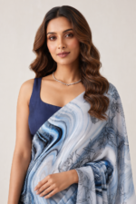 Soft Chocklet Febric Digital Print Saree - Image 2