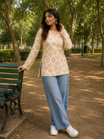 Women's Khadi Cotton Short Kurti - Image 4