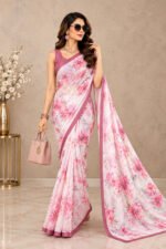 Soft Chocklet Febric Digital Print Saree