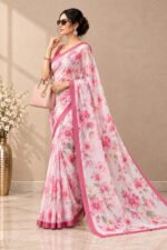 Soft Chocklet Febric Digital Print Saree - Image 3