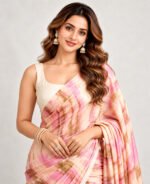 Soft Chocklet Febric Digital Print Saree - Image 4