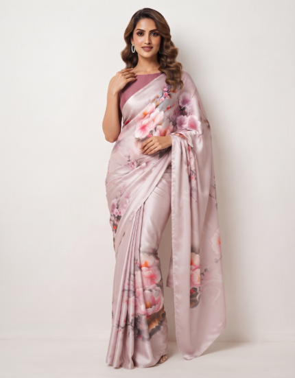 Soft Chocklet Febric Digital Print Saree